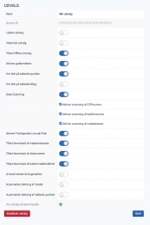 Udvalgsindstillinger
